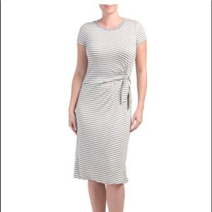 NWT Cable & Gauge striped side tie dress